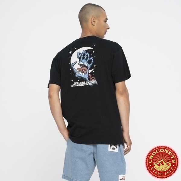 Tee Shirt Santa Cruz Cosmic Bone Hand Black 2023
