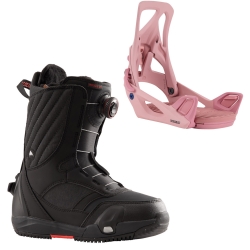 Boots Burton STEP ON Limelight Boa Black + Fixation Step On Powder Blush 2023 pour femme