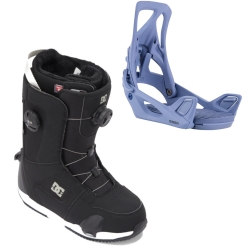 Boots DC Shoes STEP ON Phase Pro Femme Black Light Grey + Fixations Step On Slate Blue 2024 pour femme