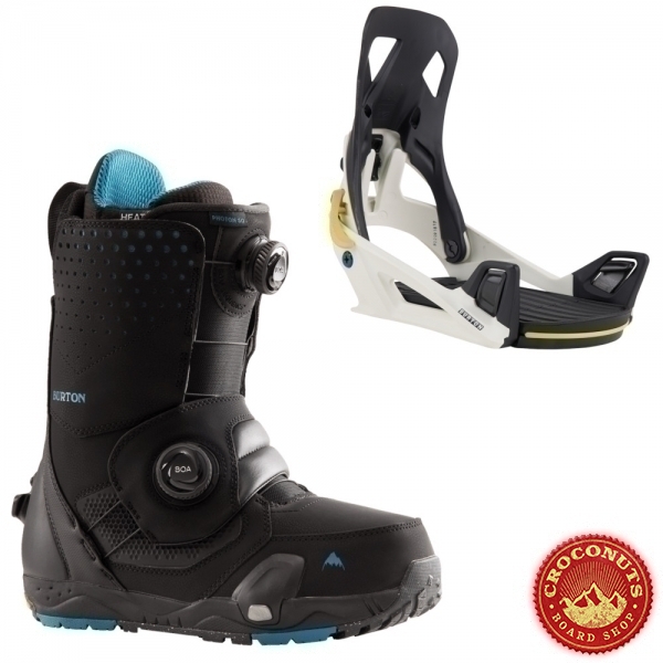 Pack Boots Burton STEP ON Photon Black + Fixations Burton STEP ON White Graphic 2024