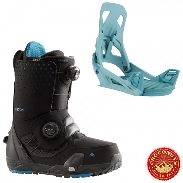 Pack Boots Burton STEP ON Photon Black + Fixations Burton STEP ON Rock Lichen 2024