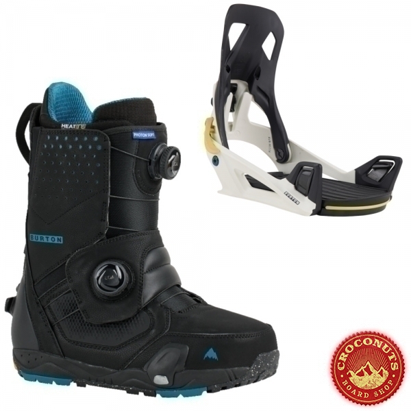 Boots Burton STEP ON Photon Soft Boa Black + Fixations STEP ON White Graphic 2024