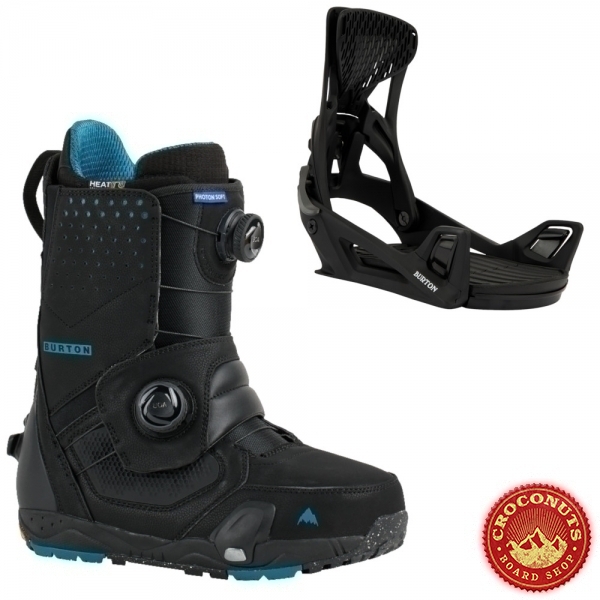 Boots Burton STEP ON Photon Soft Boa Black + Fixations STEP ON Genesis Black 2024