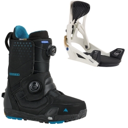 Boots Burton STEP ON Photon Soft Boa Black + Fixations STEP ON Genesis White Gold 2024 pour homme