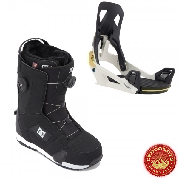 Boots DC Shoes STEP ON Phase Pro Boa Black White + Fixations STEP ON White Graphic 2024