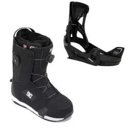 Boots DC Shoes STEP ON Phase Pro Boa Black White + Fixations STEP ON Genesis Black 2024 pour homme