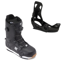 Boots DC Shoes STEP ON Control Boa Black White + Fixations STEP ON Black 2024 pour homme