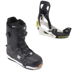 Boots DC Shoes STEP ON Control Boa Black White + Fixations STEP ON White Graphic 2024 pour homme