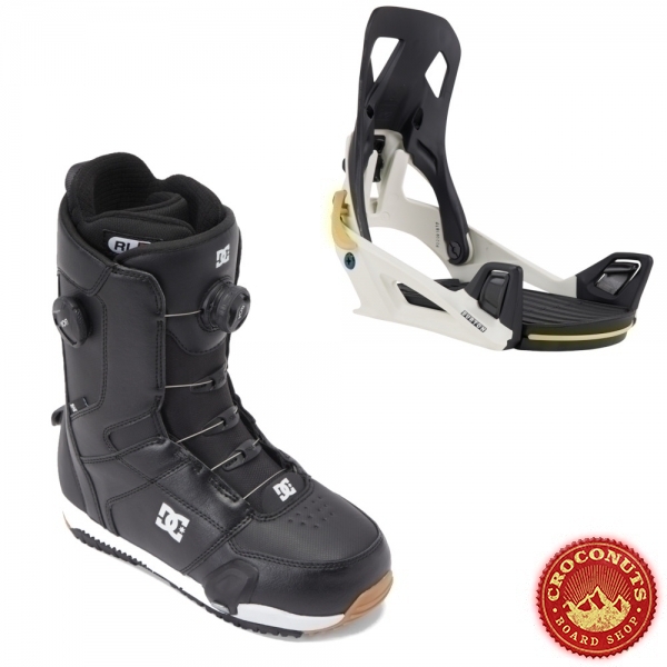 Boots DC Shoes STEP ON Control Boa Black White + Fixations STEP ON White Graphic 2024