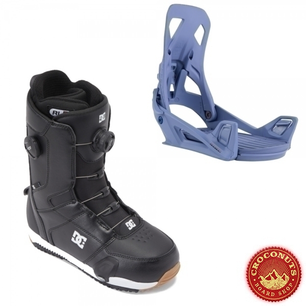 Boots DC Shoes STEP ON Control Boa Black White + Fixations STEP ON Slate Blue 2024