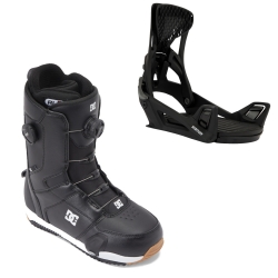 Boots DC Shoes STEP ON Control Boa Black White + Fixations STEP ON Genesis Black 2024 pour homme