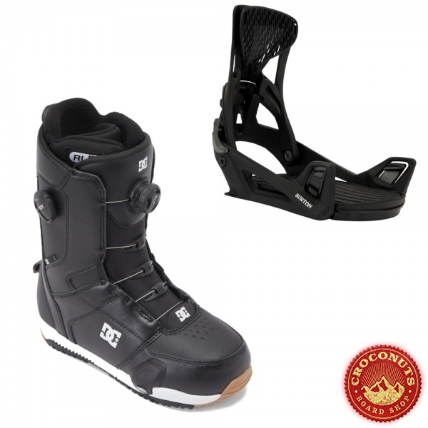 Boots DC Shoes STEP ON Control Boa Black White + Fixations STEP ON Genesis Black 2024