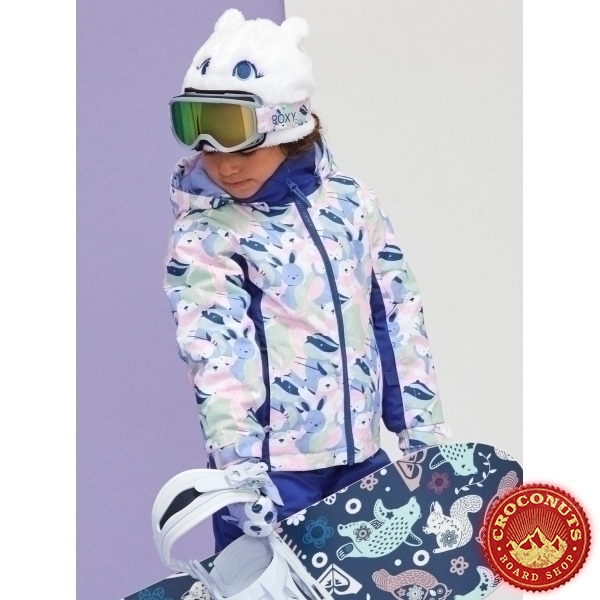 Veste Roxy Snowytale Girl Bright White Mountains Locals 2024