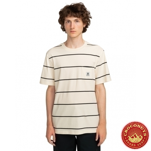 Tee Shirt Element Basic Pocket White Black Stripes 2024