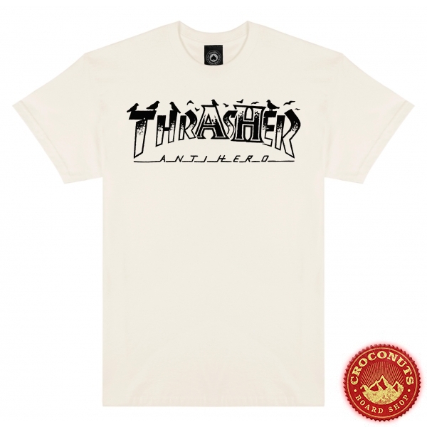 Tee Shirt Thrasher x Anti Hero Pigeon Mag Natural 2024