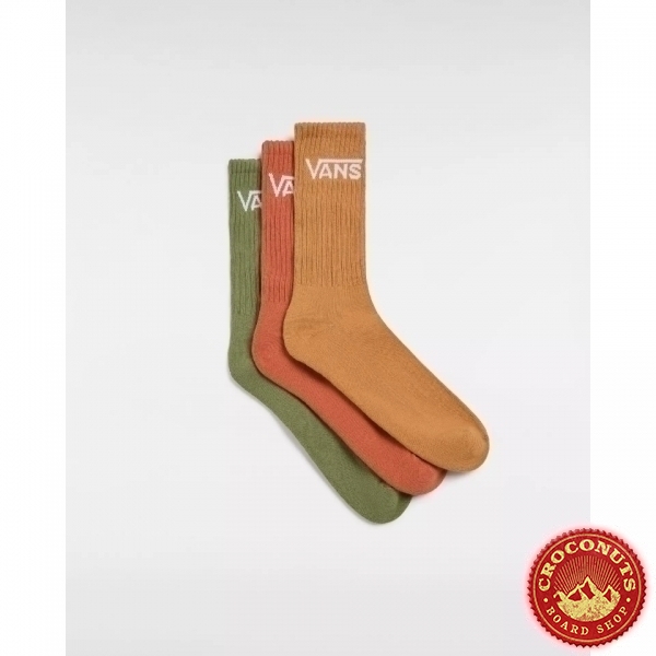 Chaussettes Vans Classic Crew Brown Sugar (pack de 3 paires) 2024