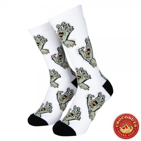 Chaussettes Santa Cruz Multi Hand Whitte stnoe Grey/Black Matcha (2 Paires) 2024