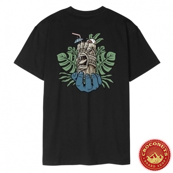 Tee Shirt Santa Cruz Tiki Hand Strip Black 2025