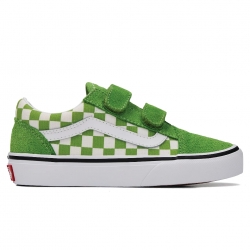 Shoes Kid Vans Old Skool V Checkerboard Lime 2026 pour junior