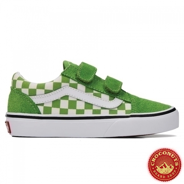 Shoes Kid Vans Old Skool V Checkerboard Lime 2026