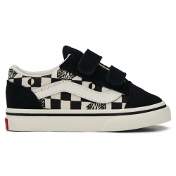 Shoes Kid Vans Old Skool V Geo Check Black 2026 pour junior