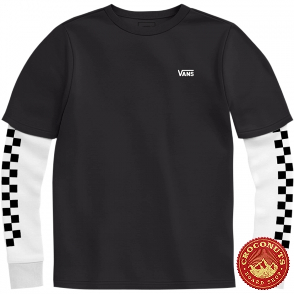 Tee Shirt Vans Boy Long Check Twofer Black 2026