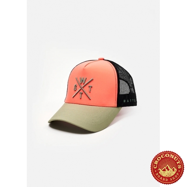 Casquette Watts Tribe Fluo Corail Olive 2026