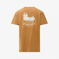 Tee Shirt Picture Allin Camel Coffee Washed 2026 pour homme