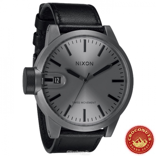 Montre Homme Nixon Chronicle Matte Blk Cuir 2012