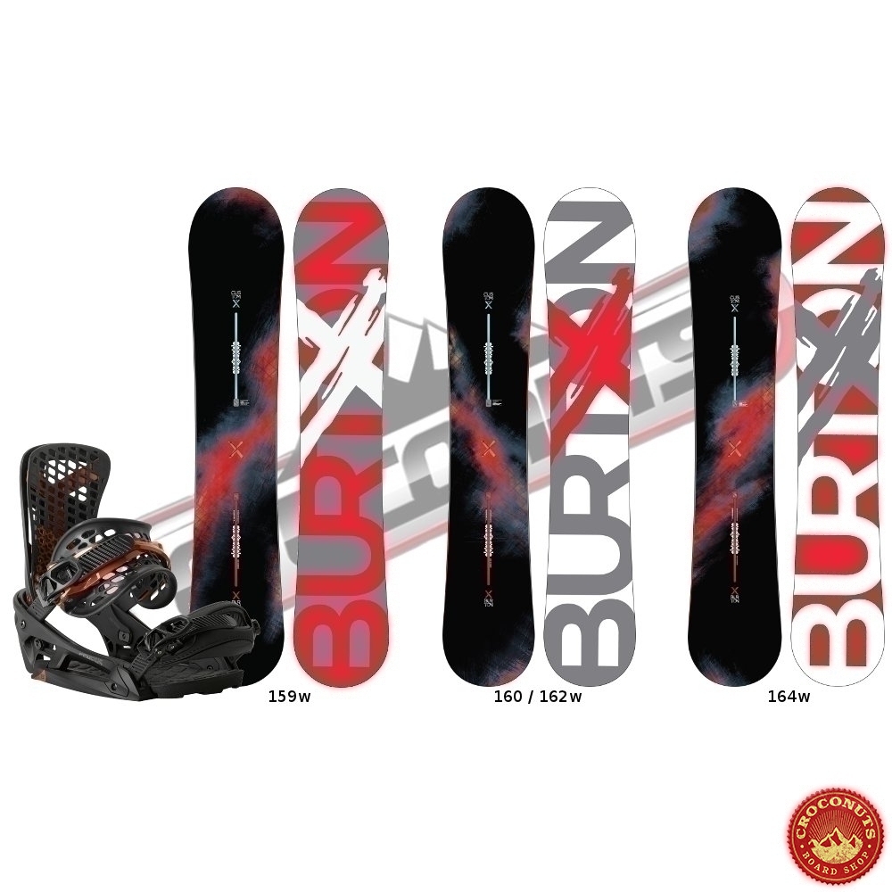 30% sur Board Burton Custom X + Fixations Burton Genesis Est Black :  Snowboard pas cher !