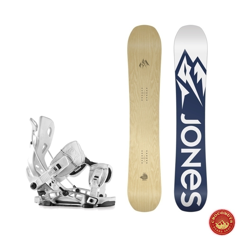 20 sur Pack Jones Snowboard Flagship + Flow nx2 white Snowboard pas